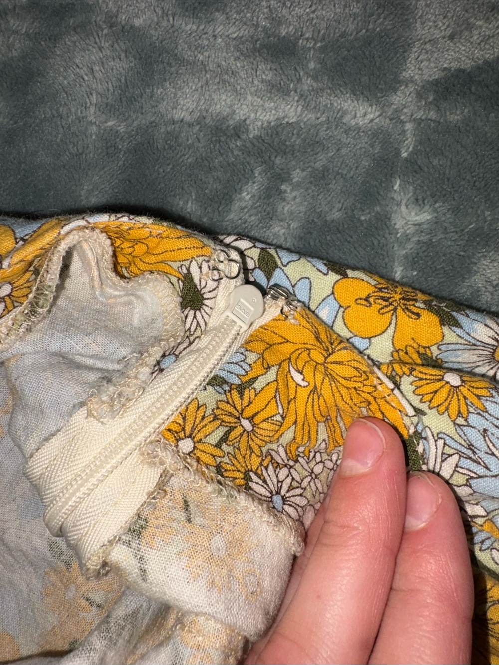 Urban Outfitters Yellow & Light Blue Floral Mini Skirt - Picture 4 of 4